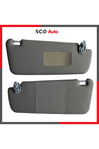 Sco Group Opel Corsa D Güneşlik 2007-2014 Sağ ve Sol 2 Adet Gri Güneşlik Cors...
