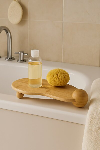 Anadolu Saray Bamboo Oval Presentation Tray 33cm Natural Wooden Serving Board | Decorative Use for Kitchen, Living Room and Bathroom