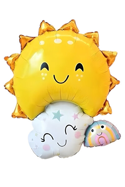 PartiCompany Sun and Cloud Shaped Foil Balloon – 77 X 59 cm 🎈 🌞 ☁️