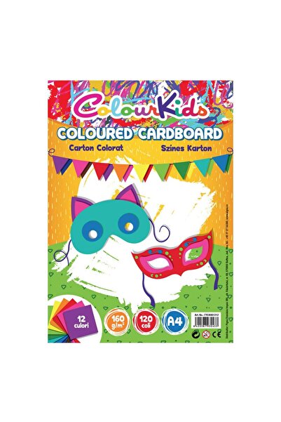 ColourKids Carton A4 ColourKids, 120 coli , 160 gr/mp, 12 culori