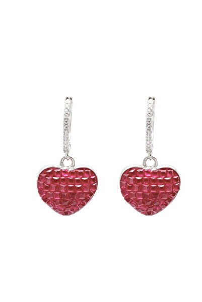 Bijuteria SORELLY Cercei Argint Veriga Red Heart