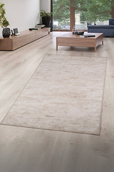 Bestekar Lunessa Krem Kaymaz Taban Yumuşak Yüzeyli Yıkanabilir Koridor Salon/...