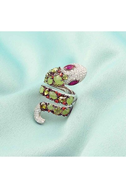 Bijuteria SORELLY Inel Argint Sarpe cu Pietre Verzi 12