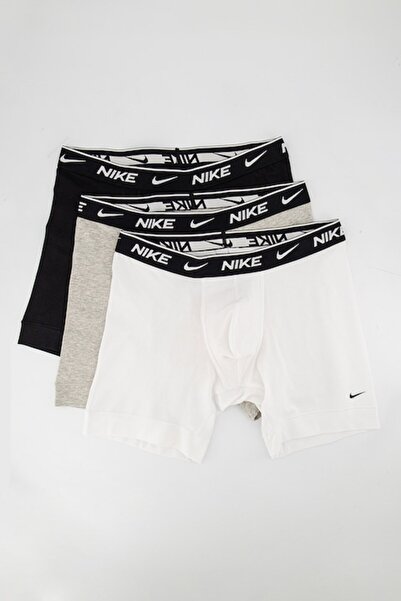 Nike , Set of boxers with logo waistband - 3 pairs, Black, White, Gray melange, Size M