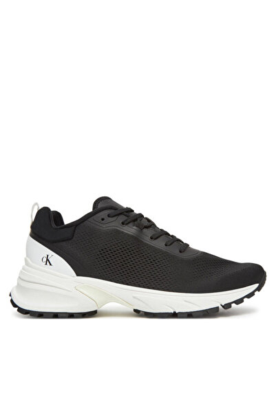 Calvin Klein Men's Medium Thick Mesh Fabric Round Toe Comfortable Sole Black Sneaker Ym0Ym01284-0Gm