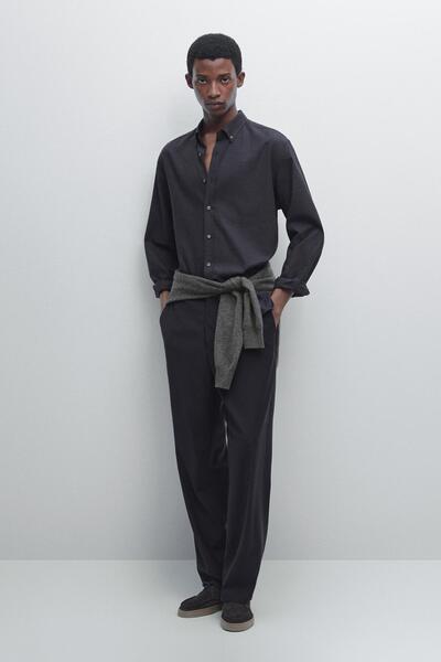 Massimo Dutti Yumuşak regular fit melanj gömlek