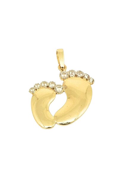 Bijuteria SORELLY 14-каратова златна висулка „Бебешки стъпки“