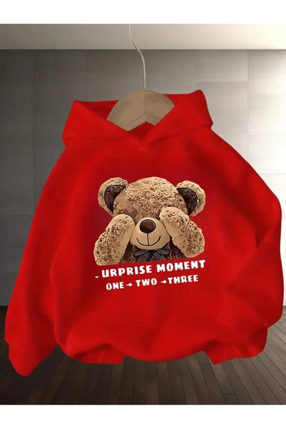 oneagılyazı Iarna cu glugă Swea tricou , Ursul Copii Suprise cu imprimeu
