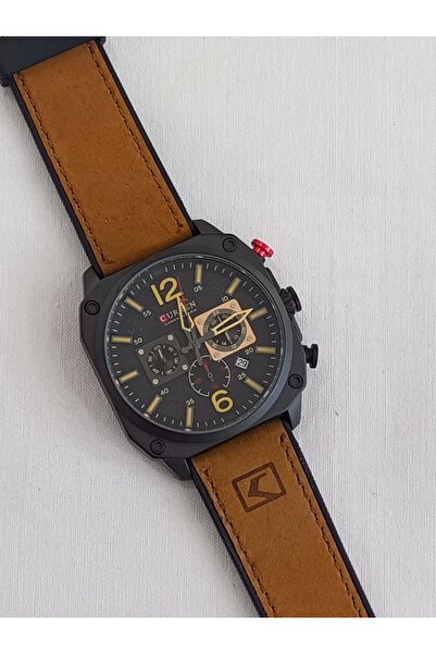 Curren Deri-silikon kayış, siyah kasa, full fonksiyon, takvimli, su geçirmez,...