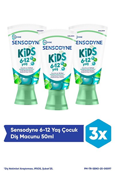 Sensodyne Promine 6 +Yaş Çocuk Diş Macunu 50ml - Bubble Gum Aromalı X 3 Adet