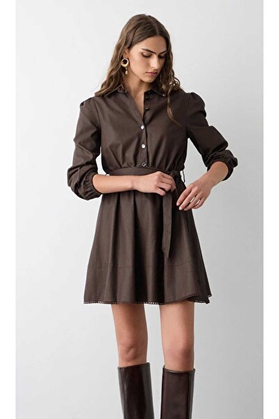 BSB Mini deri görünümlü elbise