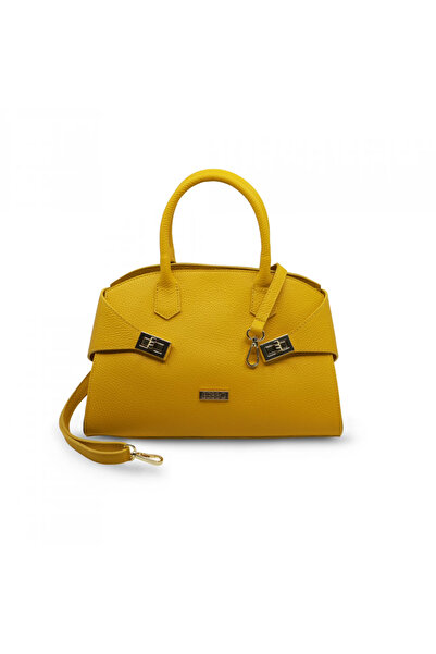 BESSO Linea Perfetta Yellow genuine leather handbag