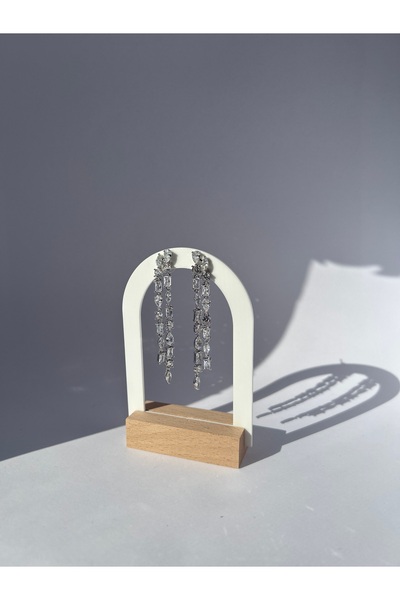 Vink Cu Baget Taşlı Sallantılı Abiye Küpe