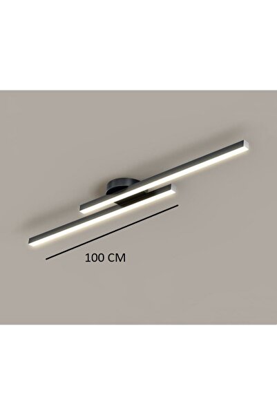 laaysa Modern Tavan Koridor Aydınlatması Siyah Çubuk LED Günışığı Lineer Aviz...