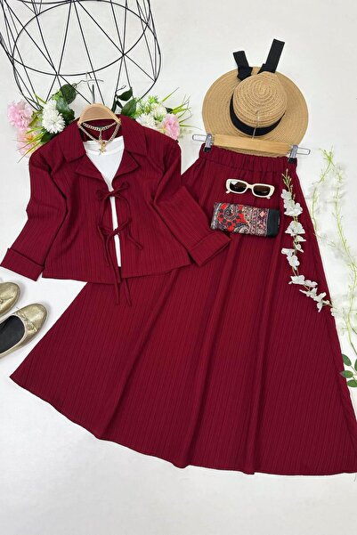 VOLT CLOTHİNG Merve Skirt Jacket Double Set