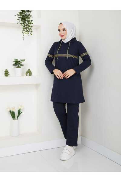 CNG MODA طقم بدلة رياضية مزدوجة مع شريط شيم