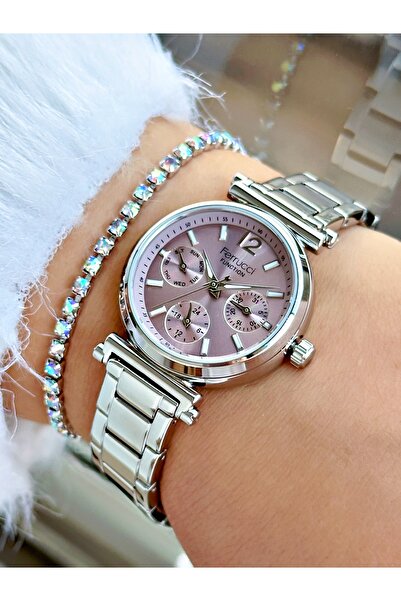 Ferrucci FUNCTION LİLA KADRANLI GÜMÜŞ KADIN METAL KOL SAATİ