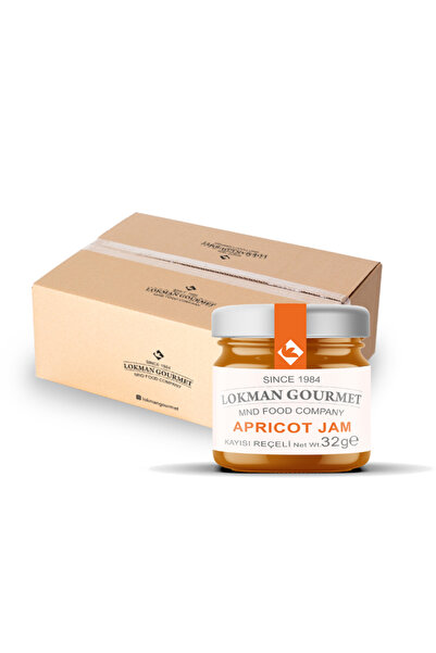 Lokman Gourmet Organik Kayısı Reçeli Kavanoz 32 gram 50 li Paket - Kahvaltılık, Doğal Lezzet