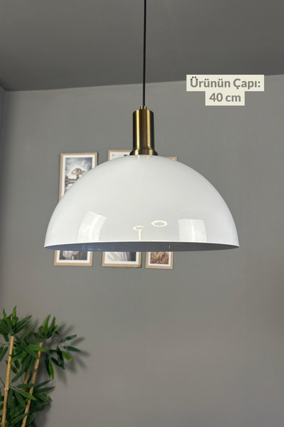 Bamyum Linate Beyaz Eskitme Fener Başlık Avize Tekli Sarkıt Salon Kuaför Dekoratif Aydınlatma