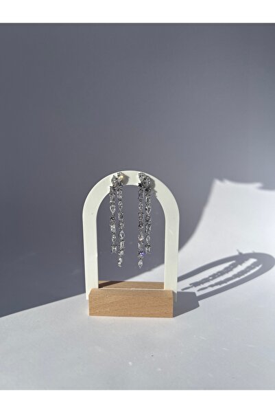 Vink Cu Baget Taşlı Sallantılı Abiye Küpe