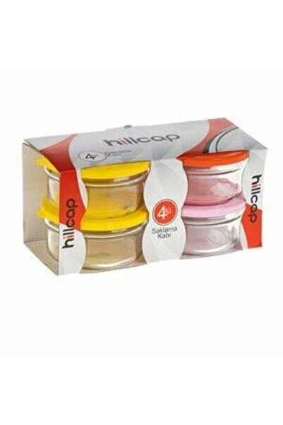 İşte Evim حاوية تخزين مستديرة من هيلالسيولو، 4 قطع