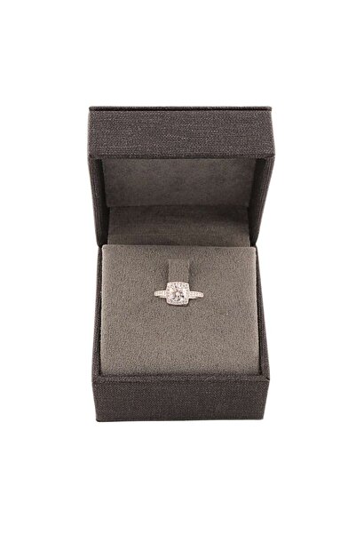 Bijuteria SORELLY Inel Argint Square Solitaire Halo 16