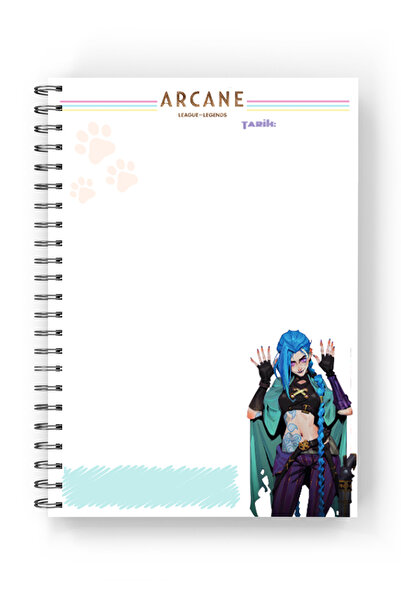 nihonwosekai 2 Pcs Arcane Jinx Lol Anime A5 Size Spiral Notebook 50 Sheets
