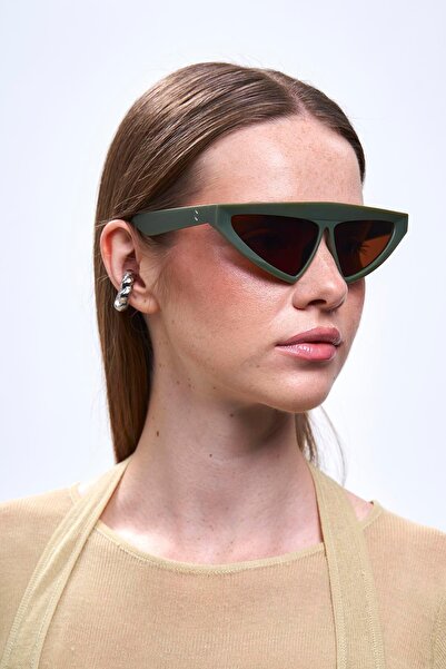 Bilge Karga Mirela Green Brown Sunglasses