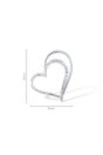 Bijuteria SORELLY 14k White Gold Double Heart Pendant with Diamonds 0.048ct