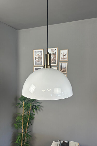 Bamyum Linate Beyaz Eskitme Fener Başlık Avize Tekli Sarkıt Salon Kuaför Dekoratif Aydınlatma