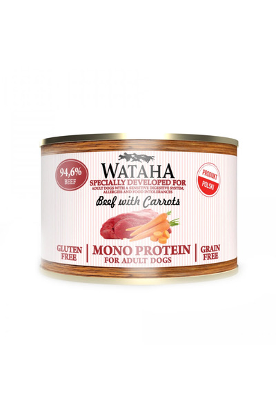 Wataha Conserva MONO PROTEIN Pentru Caine Adult, 94, 6% Carne, Cu Vita Si Mor...