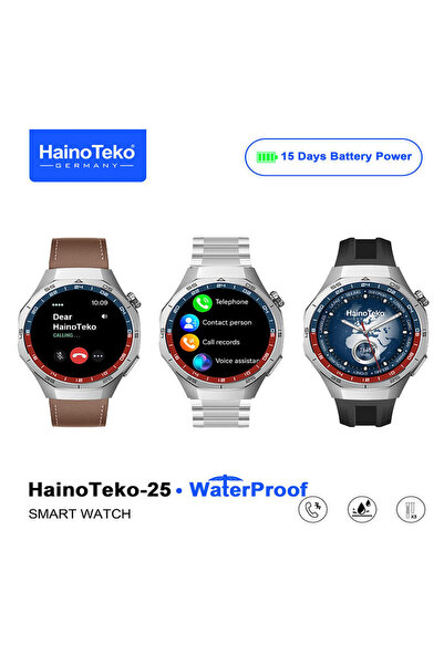 Bubitechh HainoTeko-25 Akıllı Saat AMOLED • Bluetooth Arama • Suya Dayanıklı • 15 Gün Pil Ömrü 3 Kordon