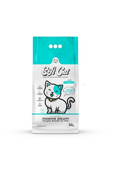 Soft Cat Asternut Igienic alb Pentru Pisici SOFTCAT, 10L, cu aroma Sapun de M...