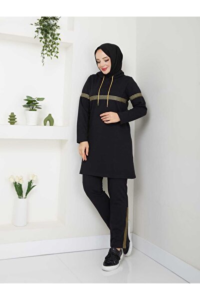 CNG MODA طقم بدلة رياضية مزدوجة مع شريط شيم