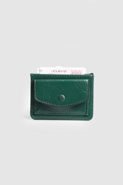 La La'Graccio Paris La'Graccio Paris Women's Yuka Soft Leather Card Holder Khaki Green