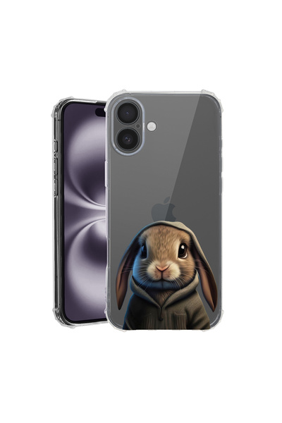 bestcase Αντικραδασμική θήκη πλάτης για Apple iPhone 16 Plus, Sweet Rabbit, A...