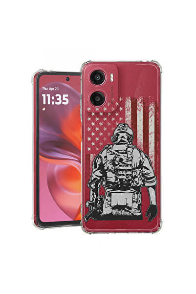 bestcase Carcasă spate antișoc pentru Motorola Moto E15, American Soldier, 19...