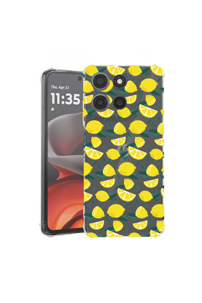 bestcase Αντικραδασμική θήκη πίσω μέρους για Motorola Moto G75, μοτίβο λεμονι...