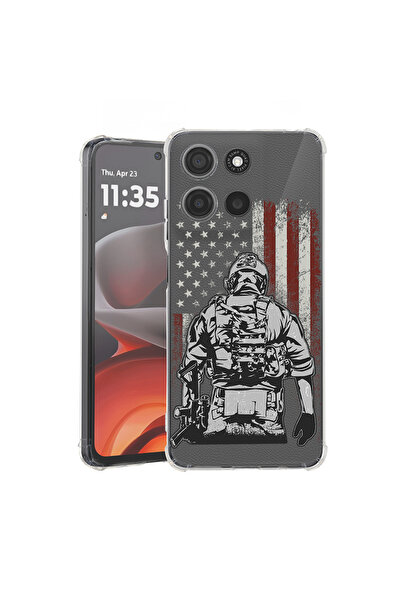 bestcase Carcasă spate antișoc pentru Motorola Moto G15, American Soldier, 19...