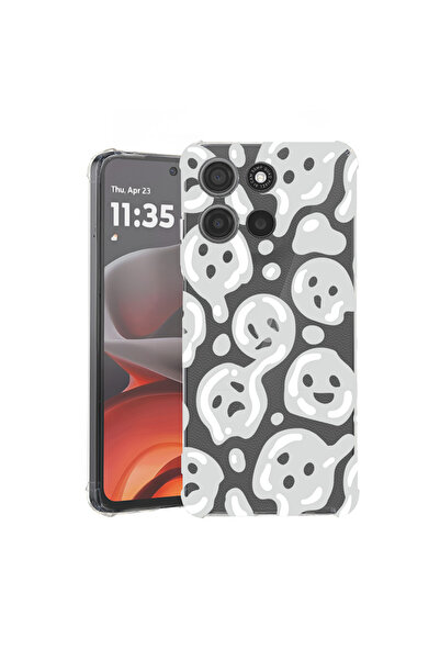 bestcase Carcasă spate antișoc pentru Motorola Moto G75, gri acid smiley, 194...