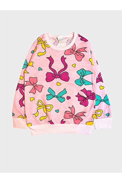 ALİŞ KİDS Dievčenská bavlnená pyžamová súprava s dlhým rukávom a vzorom ružovej stuhy