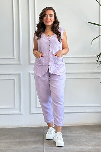 Yağmur Butik Vestă Cepken cu detaliu nasturi în față