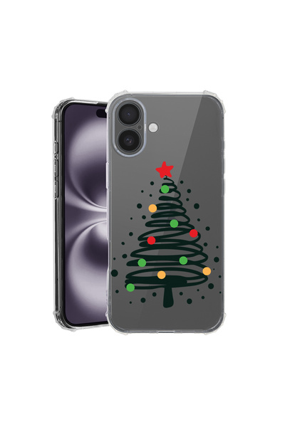 bestcase Αντικραδασμική πίσω θήκη για Apple iPhone 16, Χριστουγεννιάτικο δέντ...