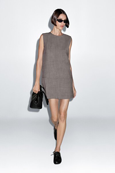 Massimo Dutti Kısa melanj elbise