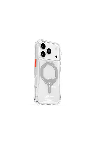Skinarma iPhone 17 Pro Uyumlu Kılıf M-safe Şarjlı Şeffaf Airbag Saido Mag-Cha...