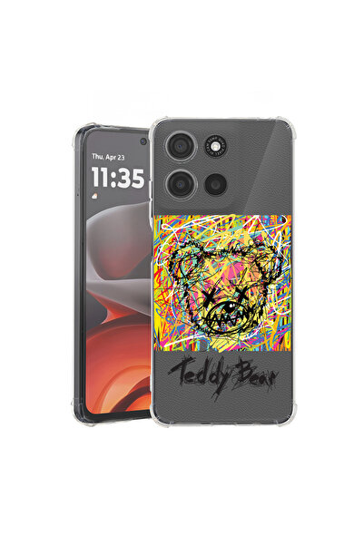 bestcase Carcasă spate antișoc pentru Motorola Moto G15, model ursuleț de plu...