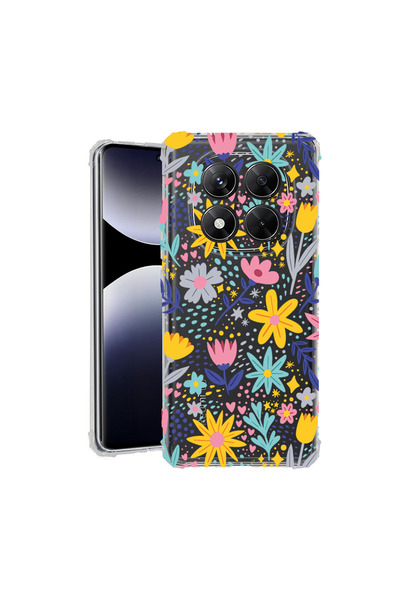 bestcase Carcasă spate antișoc pentru Xiaomi Redmi Note 14 Pro Plus, flori mi...