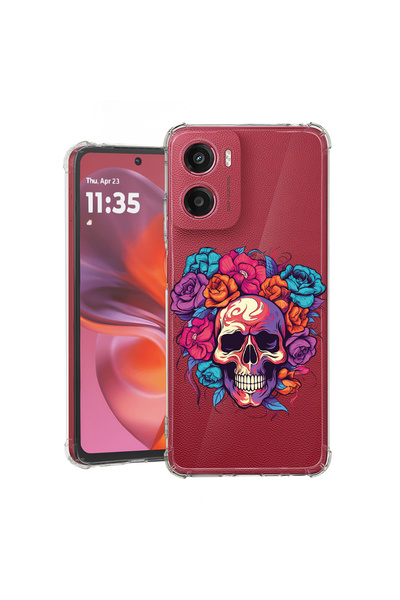 bestcase Carcasă spate antișoc pentru Motorola Moto E15, Dream Colors - Crani...