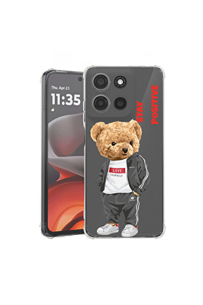 bestcase Carcasă spate antișoc pentru Motorola Moto G75, Stay Positive - Tedd...