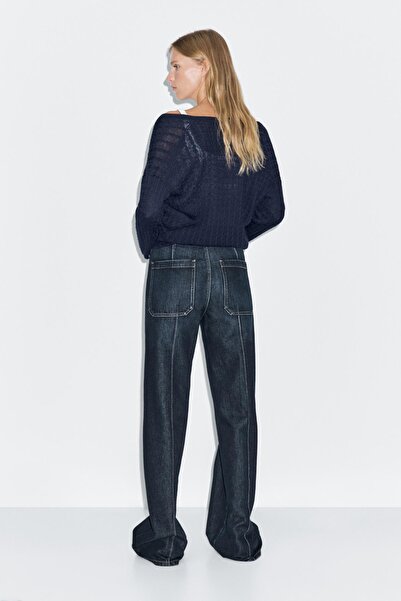 Massimo Dutti Orta bel geniş paça jean